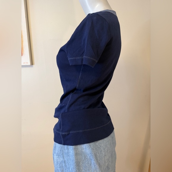 Lauren Ralph Lauren Navy Blue Zipper Cap Sleeve Boat Neck Women's M - Picture 5 of 8